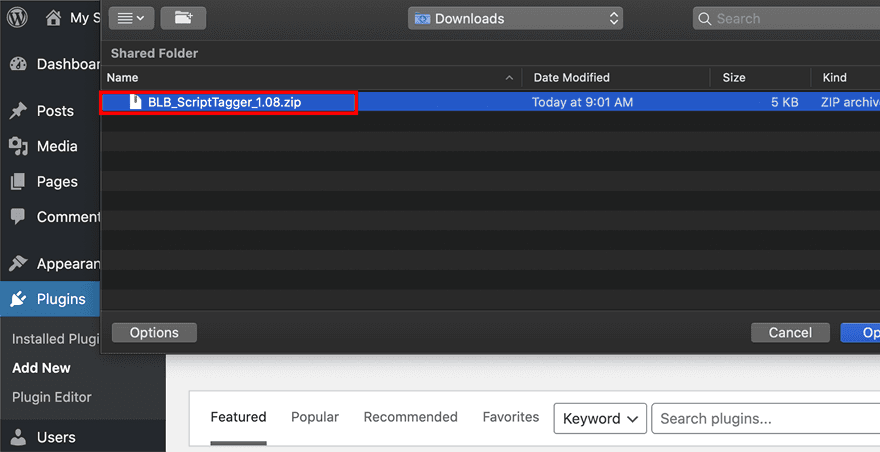 Click 'Choose File'